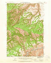 1943 Map of Saddle Butte, 1964 Print