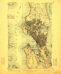 preview thumbnail of historical topo map of King County, WA in 1909