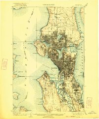 preview thumbnail of historical topo map of Seattle, King County, WA in 1909