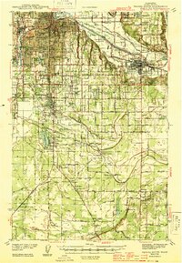 preview thumbnail of historical topo map of Pierce County, WA in 1944