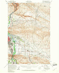 1953 Map of Yakima East, 1961 Print