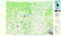 1984 Map of Embarrass, WI, 1985 Print