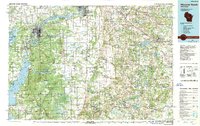1985 Map of Wisconsin Rapids, WI, 1989 Print