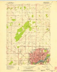 1955 Map of Appleton, WI, 1957 Print