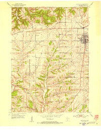 1952 Map of Dodgeville, 1954 Print