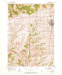 1952 Map of Dodgeville, 1973 Print