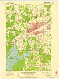 1955 Map of Ironwood, MI, 1957 Print