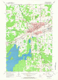 1955 Map of Ironwood, MI, 1973 Print