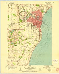 preview thumbnail of historical topo map of Manitowoc, WI in 1954