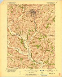 1952 Map of Mineral Point, WI, 1954 Print