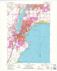 1955 Map of Neenah, WI, 1984 Print