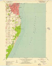 1954 Map of Sheboygan, WI, 1956 Print