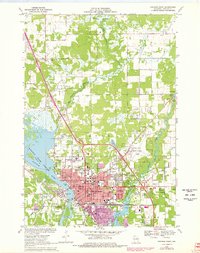 1970 Map of Stevens Point, WI, 1978 Print