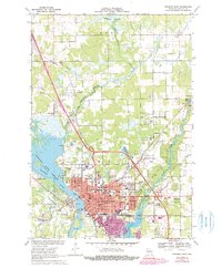 1970 Map of Stevens Point, WI, 1990 Print