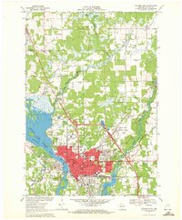 1970 Map of Stevens Point, WI, 1972 Print