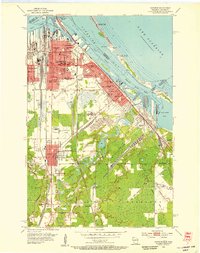 1954 Map of Superior, WI, 1955 Print