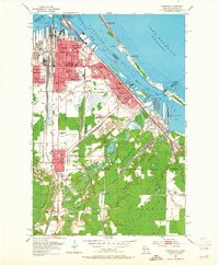 1954 Map of Superior, WI, 1965 Print