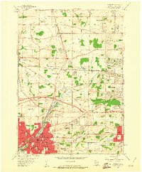 1959 Map of Waukesha, 1961 Print