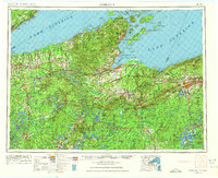 1953 Map of Ironwood, MI, 1975 Print