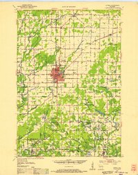1952 Map of Antigo, 1954 Print