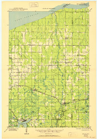 1947 Map of Brule, WI, 1950 Print