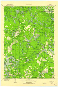 1939 Map of Lincoln County, WI, 1958 Print