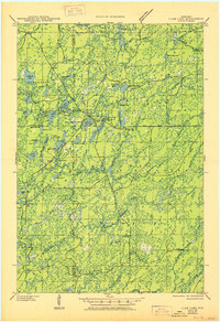 1945 Map of Clam Lake, WI, 1950 Print