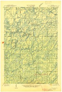1945 Map of Clam Lake, WI