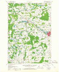 1955 Map of Waupaca County, WI, 1966 Print
