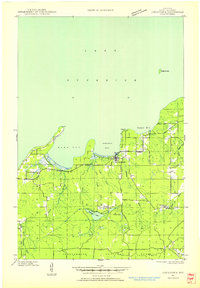 1944 Map of Cornucopia, WI, 1952 Print