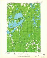 1944 Map of Couderay, WI, 1965 Print