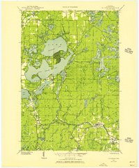 preview thumbnail of historical topo map of Couderay, WI in 1944
