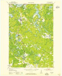 1950 Map of Elcho, WI, 1955 Print