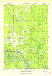 1943 Map of Bayfield County, WI, 1952 Print
