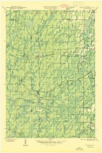 preview thumbnail of historical topo map of Price County, WI in 1945