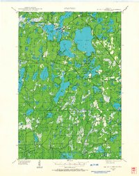 1938 Map of Lac Du Flambeau, 1968 Print