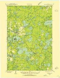 1938 Map of Minocqua, 1955 Print