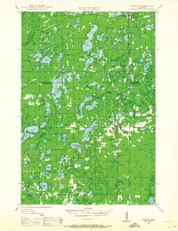 1947 Map of Minong, WI, 1964 Print