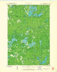 1943 Map of Sawyer County, WI, 1968 Print