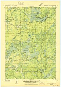 preview thumbnail of historical topo map of Sawyer County, WI in 1945
