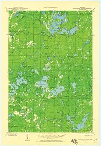 1943 Map of Bayfield County, WI, 1960 Print