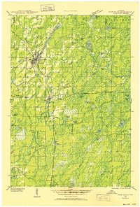 1941 Map of Park Falls, 1952 Print