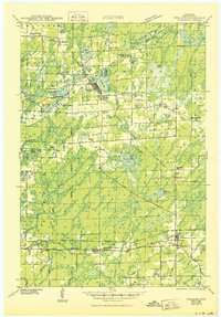 1943 Map of Phillips, WI, 1950 Print