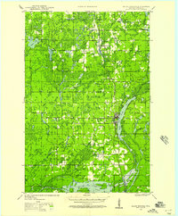 1945 Map of Solon Springs, WI, 1957 Print