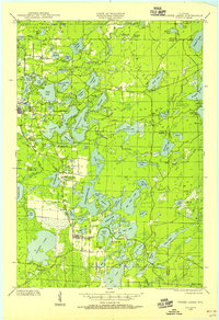 1938 Map of Three Lakes, 1956 Print