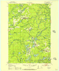 1951 Map of Wabeno, WI, 1956 Print