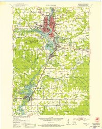 1953 Map of Wausau, 1955 Print