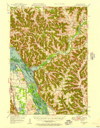 1950 Map of Alma, WI, 1957 Print