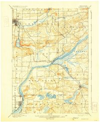 1895 Map of Baraboo, 1931 Print