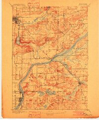1895 Map of Baraboo, 1902 Print